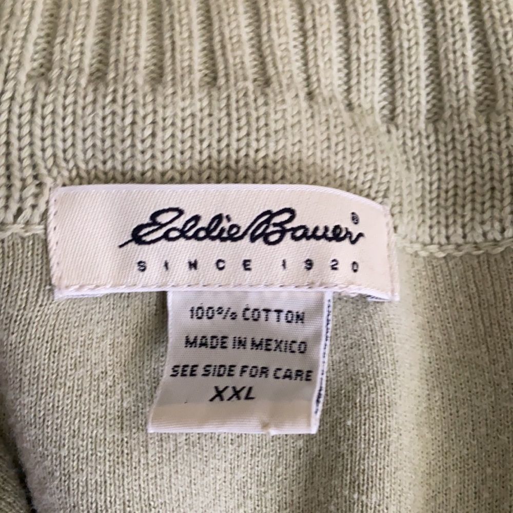 Eddie Bauer light sage green cardigan with collar, XXL - Picture 5 of 7